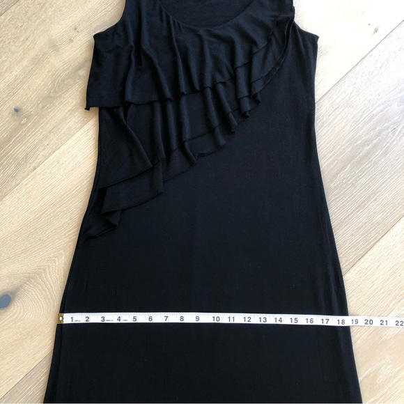 ⭐️Calvin Klein⭐️Black 54" Long Maxi Sleeveless Ruched Beach Evening Dress Size 6 - Picture 14 of 16